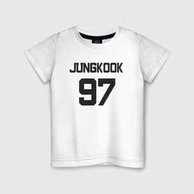 Детская футболка хлопок с принтом BTS - Jungkook 97 в Курске, 100% хлопок | круглый вырез горловины, полуприлегающий силуэт, длина до линии бедер | boysband | bts | jungkook | jungkook 97 | k pop | korea | korean | music | бтс | джонгук | к поп | кей поп | корейская | корейский | корея | кпоп | музыка | чонгук