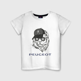 Детская футболка хлопок с принтом Peugeot Пежо (Z) в Курске, 100% хлопок | круглый вырез горловины, полуприлегающий силуэт, длина до линии бедер | 3008 | 408 | 5008 | auto | boxer | expert | leon | peugeot | traveller | авто | автомобиль | ам | лев | машина | пежо