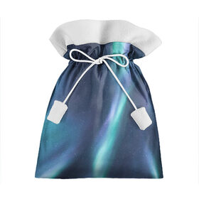 Подарочный 3D мешок с принтом Северное Сияние в Курске, 100% полиэстер | Размер: 29*39 см | звёздное небо | зелёный | северное небо. | синий | фиолетовый