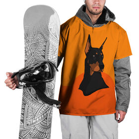 Накидка на куртку 3D с принтом Доберман в Курске, 100% полиэстер |  | верный друг | графика | животное | защитник | красивый пес | природа | рисунок | собака | сторож