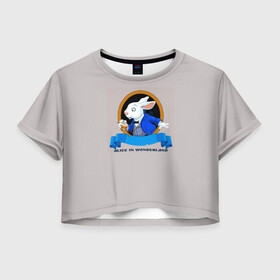 Женская футболка Crop-top 3D с принтом страна чудес в Курске, 100% полиэстер | круглая горловина, длина футболки до линии талии, рукава с отворотами | алиса | мышь в стране чудес | очень странные | стране чудес | чудеса