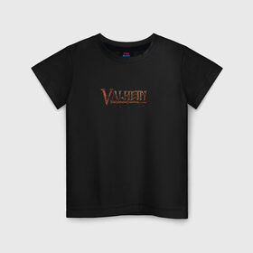 Детская футболка хлопок с принтом Valheim Валхейм в Курске, 100% хлопок | круглый вырез горловины, полуприлегающий силуэт, длина до линии бедер | Тематика изображения на принте: valheim | валхейм | искры | лого