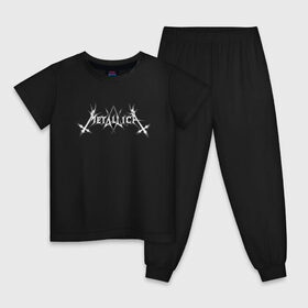 Детская пижама хлопок с принтом Metallica/Mayhem в Курске, 100% хлопок |  брюки и футболка прямого кроя, без карманов, на брюках мягкая резинка на поясе и по низу штанин
 | mayhem | metallica | метал | музыка | рок