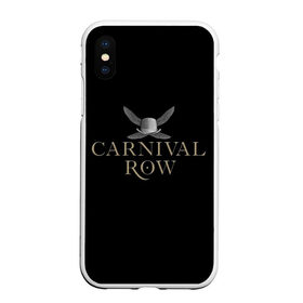 Чехол для iPhone XS Max матовый с принтом Карнивал Роу - Carnival Row в Курске, Силикон | Область печати: задняя сторона чехла, без боковых панелей | Тематика изображения на принте: carnival row | волшебный | исторический | карнивал роу | крылья | лого | логотип | подарок | сериал | сказка | фея | черный | шляпа