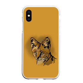 Чехол для iPhone XS Max матовый с принтом Сервал в Курске, Силикон | Область печати: задняя сторона чехла, без боковых панелей | африка | графика | дикий мир | животное | кошка | персонаж | природа | рисунок | хищник