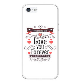 Чехол для iPhone 5/5S матовый с принтом Love you forever в Курске, Силикон | Область печати: задняя сторона чехла, без боковых панелей | 8 марта | best | cat | forever | i love you | kiss | love | my life | губы | девушке | день влюбленных | киса | кот | котик | коты | люблю котов | любовь | любтмой | мама | маме | марта | очки | подарок | поцелуй | розовые губы