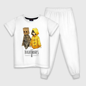 Детская пижама хлопок с принтом Little Nightmares 2 в Курске, 100% хлопок |  брюки и футболка прямого кроя, без карманов, на брюках мягкая резинка на поясе и по низу штанин
 | little nightmares | игра | страшилка | страшная игра | ужас | хоррор