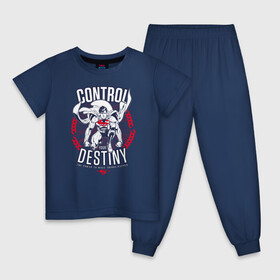 Детская пижама хлопок с принтом Control Your Destiny в Курске, 100% хлопок |  брюки и футболка прямого кроя, без карманов, на брюках мягкая резинка на поясе и по низу штанин
 | superman | vdzabma | супермен