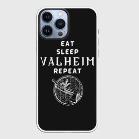 Чехол для iPhone 13 Pro Max с принтом Eat Sleep Valheim Repeat в Курске,  |  | elder | loki | odin | the | thor | valheim | биврёст | валхейм | вальхейм | викинги | всеотец | дракар | древний | древо | ётун | йотун | локи | мира | один | тор | фенир | хель | черный лес | эйктюр