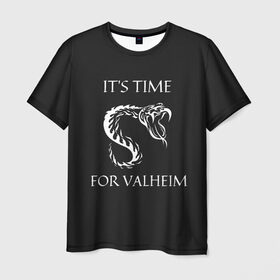 Мужская футболка 3D с принтом Its time for Valheim в Курске, 100% полиэфир | прямой крой, круглый вырез горловины, длина до линии бедер | elder | loki | odin | the | thor | valheim | биврёст | валхейм | вальхейм | викинги | всеотец | дракар | древний | древо | ётун | йотун | локи | мира | один | тор | фенир | хель | черный лес | эйктюр