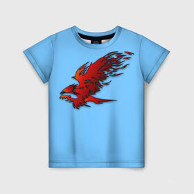Детская футболка 3D с принтом Орел в Курске, 100% гипоаллергенный полиэфир | прямой крой, круглый вырез горловины, длина до линии бедер, чуть спущенное плечо, ткань немного тянется | красный орел | летающая птица | небесная птица | орел | птица
