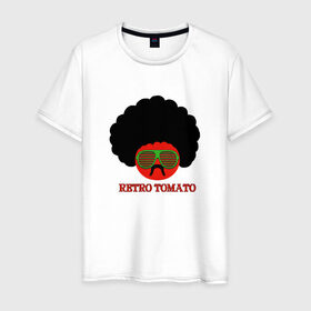 Мужская футболка хлопок с принтом Ретро томат в Курске, 100% хлопок | прямой крой, круглый вырез горловины, длина до линии бедер, слегка спущенное плечо. | 80 е | afro | retro | tomato | афро | восьмидесятые | мучачос | помидор | ретро | томат