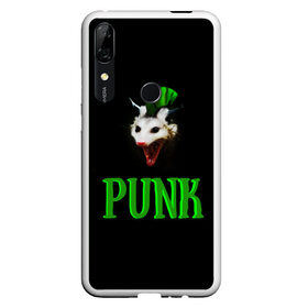 Чехол для Honor P Smart Z с принтом punky trashcat в Курске, Силикон | Область печати: задняя сторона чехла, без боковых панелей | Тематика изображения на принте: punk. | trashcat | животные | ирокез | опоссум | панк