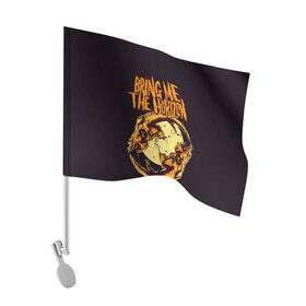 Флаг для автомобиля с принтом BRING ME THE HORIZON в Курске, 100% полиэстер | Размер: 30*21 см | band | bring me the horizon | hardcore | metal | music | punk | rock | skull | бринги | группа | метал | музыка | панк | рок | череп