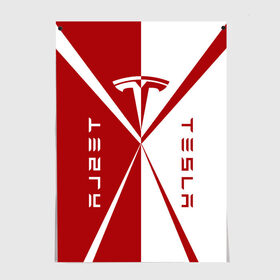 Постер с принтом Tesla SSS в Курске, 100% бумага
 | бумага, плотность 150 мг. Матовая, но за счет высокого коэффициента гладкости имеет небольшой блеск и дает на свету блики, но в отличии от глянцевой бумаги не покрыта лаком | red | tesla | tesla car | tesla electric car | tesla lettering | tesla logo | tesla print | white | автомобиль тесла | белый | красный | логотип тесла | надпись тесла | принт тесла | тесла | электромобиль тесла