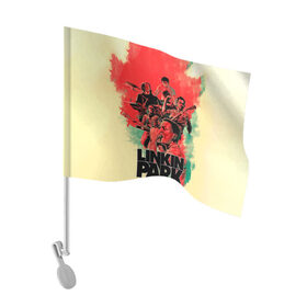 Флаг для автомобиля с принтом LINKIN PARK в Курске, 100% полиэстер | Размер: 30*21 см | chester | hardcore | linknin park | music | punk | rip | rock | usa | линкин парк | музыка | панк | рок | честер беннингтон