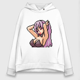 Женское худи Oversize хлопок с принтом Pixel art anime в Курске, френч-терри — 70% хлопок, 30% полиэстер. Мягкий теплый начес внутри —100% хлопок | боковые карманы, эластичные манжеты и нижняя кромка, капюшон на магнитной кнопке | anime | art | girl | manga | pixel | аниме | арт | девушка | манга | пиксель