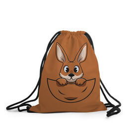 Рюкзак-мешок 3D с принтом Кенгуренок в сумке в Курске, 100% полиэстер | плотность ткани — 200 г/м2, размер — 35 х 45 см; лямки — толстые шнурки, застежка на шнуровке, без карманов и подкладки | Тематика изображения на принте: animals | australia | baby | bag | cute | ears | eyes | jump | kangaroo | leap | mother | nose | paws | pocket | sack | shadow | tail | австралия | глаза | детеныш | животные | карман | кенгуренок | кенгуру | лапы | мама | мешок | милый | нос | няшный | п