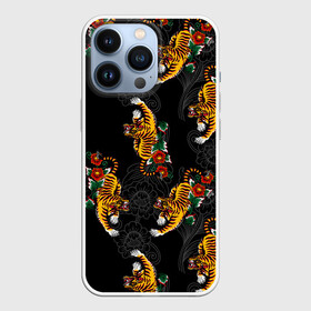 Чехол для iPhone 13 Pro с принтом Японский стиль   тигры в Курске,  |  | арт | животные | облака | огонь | пламя | рисунок | стиль | тигр | японский