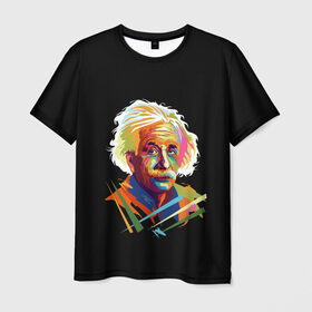 Мужская футболка 3D с принтом Law of relativity в Курске, 100% полиэфир | прямой крой, круглый вырез горловины, длина до линии бедер | celebrity | einstein | great scientist | physicist | scientist