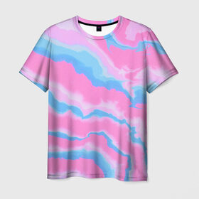 Мужская футболка 3D с принтом Облака в Курске, 100% полиэфир | прямой крой, круглый вырез горловины, длина до линии бедер | abstrakt | color | gradient | texture.краски | абстракция | брызги | градиент | красота | небо | облака | паттерн | полигоны | природа | розовый | текстура | цвет