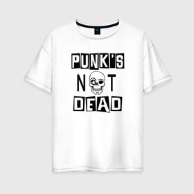 Женская футболка хлопок Oversize с принтом Панки в Курске, 100% хлопок | свободный крой, круглый ворот, спущенный рукав, длина до линии бедер
 | punk | punks not dead | rock | sons of anarchy | анархия | группа | летов | логотип | музыка | надпись | панк | панк рок | прикольная | рок | свобода | хаос