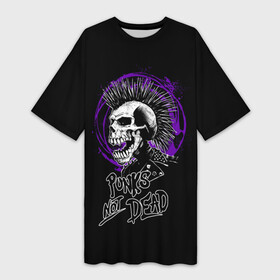 Платье-футболка 3D с принтом Панки в Курске,  |  | punk | punks not dead | rock | sons of anarchy | анархия | группа | летов | логотип | музыка | надпись | панк | панк рок | прикольная | рок | свобода | хаос