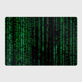 Магнитный плакат 3Х2 с принтом Матрица букв и чисел в Курске, Полимерный материал с магнитным слоем | 6 деталей размером 9*9 см | green | движение букв и цифр | киберпространство | матрица | много букв и чисел