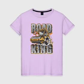 Женская футболка хлопок с принтом Король дорог в Курске, 100% хлопок | прямой крой, круглый вырез горловины, длина до линии бедер, слегка спущенное плечо | hip hop | высказывание | граффити | детская | дорог | идея | король | манера | мемы | монстры | разные | рисунок | символ | смайлик