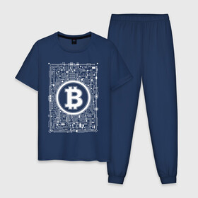 Мужская пижама хлопок с принтом BITCOIN CRYPTOCURRENCY | КРИПТОВАЛЮТА (Z) в Курске, 100% хлопок | брюки и футболка прямого кроя, без карманов, на брюках мягкая резинка на поясе и по низу штанин
 | Тематика изображения на принте: binance coin | bitcoin | blockchain | btc | cardano | crypto | ethereum | litecoin | polkadot | tether | xrp | биткоин | блокчейн | валюта | деньги | криптовалюта | майнер | майнинг | цифровая валюта | цифровое золото | эфир