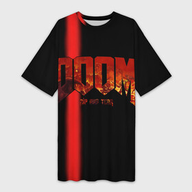 Платье-футболка 3D с принтом Doom | Rip and Tear в Курске,  |  | bethesda softworks | doom eternal | id software | rock | мик гордон
