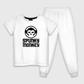 Детская пижама хлопок с принтом SPUNKY MONKEY в Курске, 100% хлопок |  брюки и футболка прямого кроя, без карманов, на брюках мягкая резинка на поясе и по низу штанин
 | Тематика изображения на принте: cyberpunk 2077 | hacker | maelstrom | militech | quadra | samurai | sci fi | technology | trauma team | v | будущее | игра | иероглифы | киану ривз | кибер | киберпанк | киборг | киборги | корпорация | лого | милитек | панк | роботы | самурай | т