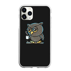 Чехол для iPhone 11 Pro матовый с принтом Утро начинается... в Курске, Силикон |  | animal | beast | bird | coffee | drowsiness | fatigue | lark | morning | owl | sleep | sleepy | sleepyhead | жаворонок | кофе животное | птица | сова | сонливость | соня | усталость | утро