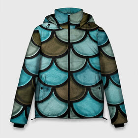 Мужская зимняя куртка 3D с принтом Кожа дракона в Курске, верх — 100% полиэстер; подкладка — 100% полиэстер; утеплитель — 100% полиэстер | длина ниже бедра, свободный силуэт Оверсайз. Есть воротник-стойка, отстегивающийся капюшон и ветрозащитная планка. 

Боковые карманы с листочкой на кнопках и внутренний карман на молнии. | art | casual | арт | градиент | дракон | кожа | структура | текстура | черепица