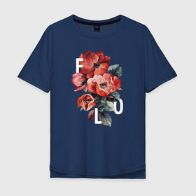 Мужская футболка хлопок Oversize с принтом Flo в Курске, 100% хлопок | свободный крой, круглый ворот, “спинка” длиннее передней части | Тематика изображения на принте: flo | flowers | растения | флористика | цветение | цветы