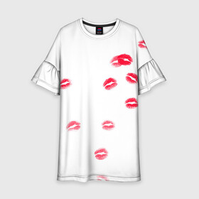 Детское платье 3D с принтом TRAP KISS  в Курске, 100% полиэстер | прямой силуэт, чуть расширенный к низу. Круглая горловина, на рукавах — воланы | fashion | fire | game | hip hop | rap | street style | top | игра | мода | огонь | подарок | рэп | топ | уличный стиль | хип хоп