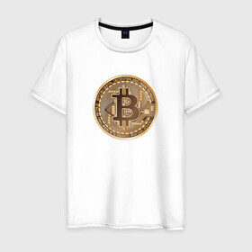 Мужская футболка хлопок с принтом БИТКОИН (НА СПИНЕ) в Курске, 100% хлопок | прямой крой, круглый вырез горловины, длина до линии бедер, слегка спущенное плечо. | bitcoin | blockchain | btc | cardano | crypto | ethereum | polkadot | tether | xrp | бинанс | биткоин | блокчейн | валюта | деньги | криптовалюта | майнер | майнинг | цифровая валюта | цифровое золото | эфир