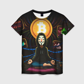 Женская футболка 3D с принтом БИТКОИН | BITCOIN в Курске, 100% полиэфир ( синтетическое хлопкоподобное полотно) | прямой крой, круглый вырез горловины, длина до линии бедер | bitcoin | blockchain | btc | cardano | crypto | ethereum | polkadot | tether | xrp | бинанс | биткоин | блокчейн | валюта | деньги | криптовалюта | майнер | майнинг | цифровая валюта | цифровое золото | эфир