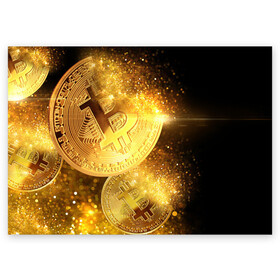 Поздравительная открытка с принтом БИТКОИН ЗОЛОТО | BITCOIN GOLD в Курске, 100% бумага | плотность бумаги 280 г/м2, матовая, на обратной стороне линовка и место для марки
 | bitcoin | blockchain | btc | cardano | crypto | ethereum | polkadot | tether | xrp | бинанс | биткоин | блокчейн | валюта | деньги | криптовалюта | майнер | майнинг | цифровая валюта | цифровое золото | эфир
