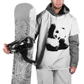 Накидка на куртку 3D с принтом Панда минимализм в Курске, 100% полиэстер |  | animal | bear | beast | black | minimalism | panda | white | белое | животное | зверь | краски | медведь | минимализм | панда | чернила | черно белое | черное