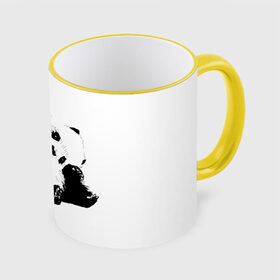 Кружка с принтом Панда минимализм в Курске, керамика | ёмкость 330 мл | Тематика изображения на принте: animal | bear | beast | black | minimalism | panda | white | белое | животное | зверь | краски | медведь | минимализм | панда | чернила | черно белое | черное