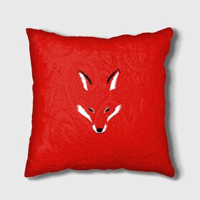 Подушка 3D с принтом Fox minimalism в Курске, наволочка – 100% полиэстер, наполнитель – холлофайбер (легкий наполнитель, не вызывает аллергию). | состоит из подушки и наволочки. Наволочка на молнии, легко снимается для стирки | animal | beast | face | fox | minimalism | muzzle | red | животное | зверь | красная | красный | лиса | лисы | лицо | минимализм