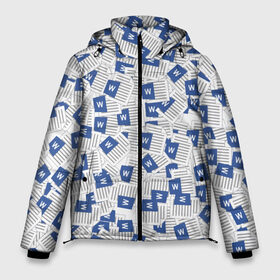 Мужская зимняя куртка 3D с принтом Документы Word в Курске, верх — 100% полиэстер; подкладка — 100% полиэстер; утеплитель — 100% полиэстер | длина ниже бедра, свободный силуэт Оверсайз. Есть воротник-стойка, отстегивающийся капюшон и ветрозащитная планка. 

Боковые карманы с листочкой на кнопках и внутренний карман на молнии. | Тематика изображения на принте: word | бухгалтер | ворд | документы | компьютер | офис | пк | работа | текст | файл