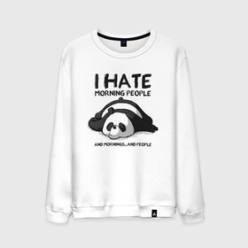 Мужской свитшот хлопок с принтом I Hate Morning And People в Курске, 100% хлопок |  | Тематика изображения на принте: and | hate | i | morning | mornings | panda | people | людей | люди | ненавижу | панда | утро