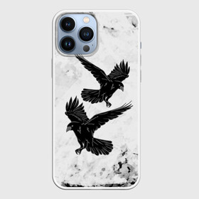 Чехол для iPhone 13 Pro Max с принтом Gothic crows в Курске,  |  | Тематика изображения на принте: animals | art | bird | black | crow | dark | halloween | wings | witch | арт | ворона | готика | готические | животные | крылья | нечисть | орел | перья | природа | птица | птица ворон | птичка | тьма | хеллоуин | хищник | черная птица