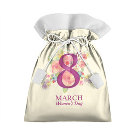 Подарочный 3D мешок с принтом 8 Марта в Курске, 100% полиэстер | Размер: 29*39 см | 8 march | 8 марта | flowers | женский день | цветы