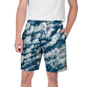 Мужские шорты 3D с принтом Облака маслом в Курске,  полиэстер 100% | прямой крой, два кармана без застежек по бокам. Мягкая трикотажная резинка на поясе, внутри которой широкие завязки. Длина чуть выше колен | abstract | clouds | nature | sky | sunday | абстракция | белые облака | в небе | высота | закат | краски | небеса | небо | облака | облако | орнамент | пейзаж | погода | природа | рассвет | синее небо | солнечный день