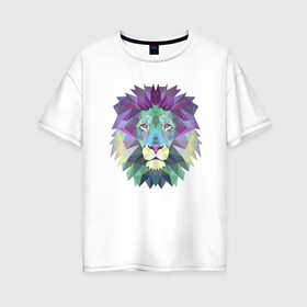 Женская футболка хлопок Oversize с принтом Царь зверей  в Курске, 100% хлопок | свободный крой, круглый ворот, спущенный рукав, длина до линии бедер
 | animal | beast | cat | cute | fluffy | hunter | lion | lion cub | lion king | mane | predator | red | tail | yellow | большая кошка | грива | животное | зверь | король лев | кот | лев | лёвушка | львенок | милый | муфаса | охотник | пушистый 