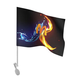 Флаг для автомобиля с принтом Слава Мерлоу в Курске, 100% полиэстер | Размер: 30*21 см | кдип | мерлоу | моргенштерн | музыка | огненный | реп | слава