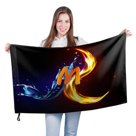 Флаг 3D с принтом Слава Мерлоу в Курске, 100% полиэстер | плотность ткани — 95 г/м2, размер — 67 х 109 см. Принт наносится с одной стороны | кдип | мерлоу | моргенштерн | музыка | огненный | реп | слава